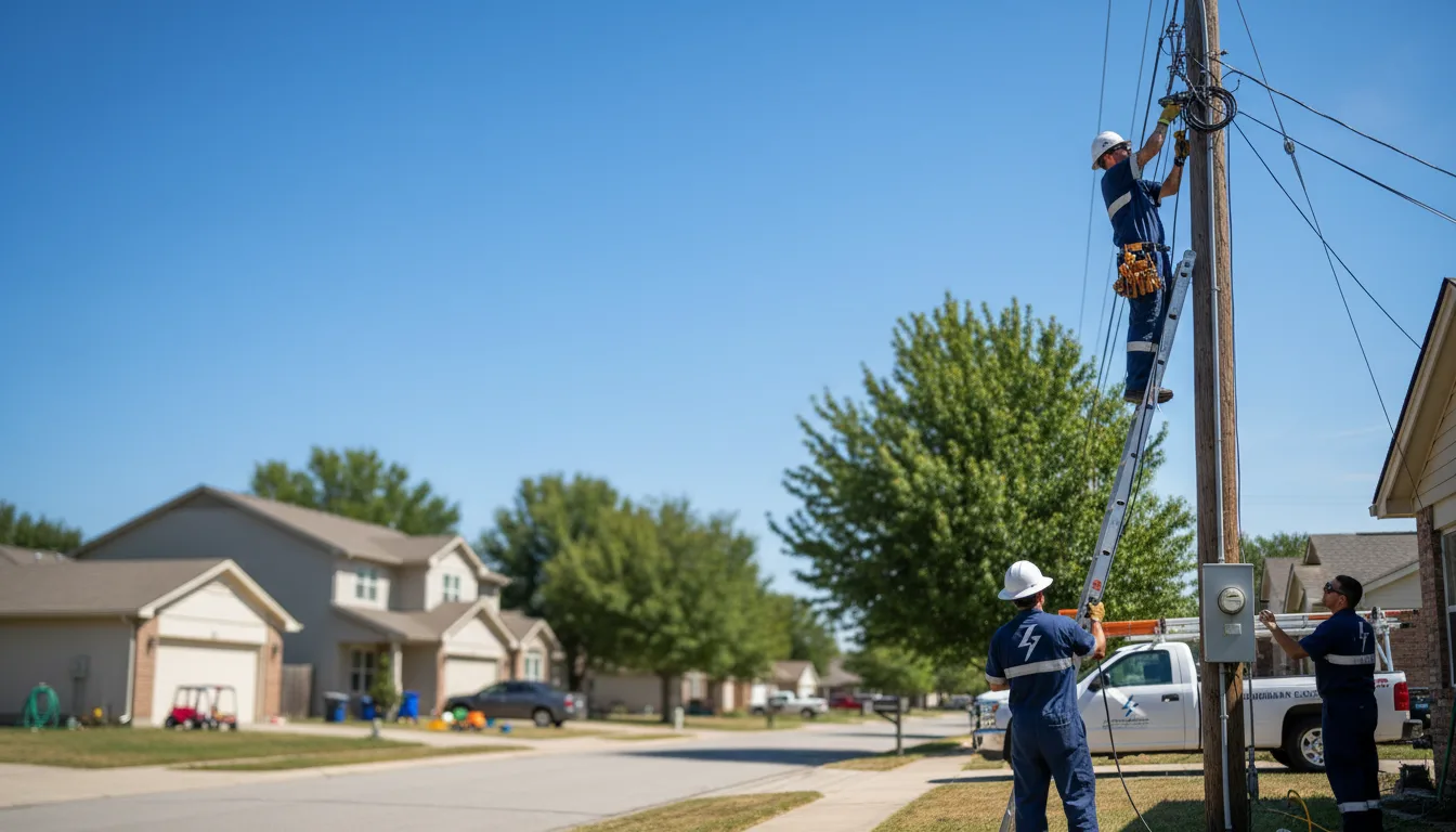 Residential electrician providing installation services in Clint, TX